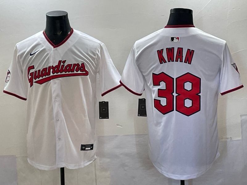 Men Cleveland Indians #38 Kwan White Nike MLB 2025 Jersey 01->cleveland indians->MLB Jersey